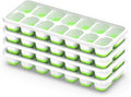 Ice Cube Tray with Lid, 4 Packs 56 Cubes Durable Stackable Ice Cube Trays for Freezer with Removable Lids, Easy-Release Plastic & Silicone Ice Tray for Cocktail, Coffee
