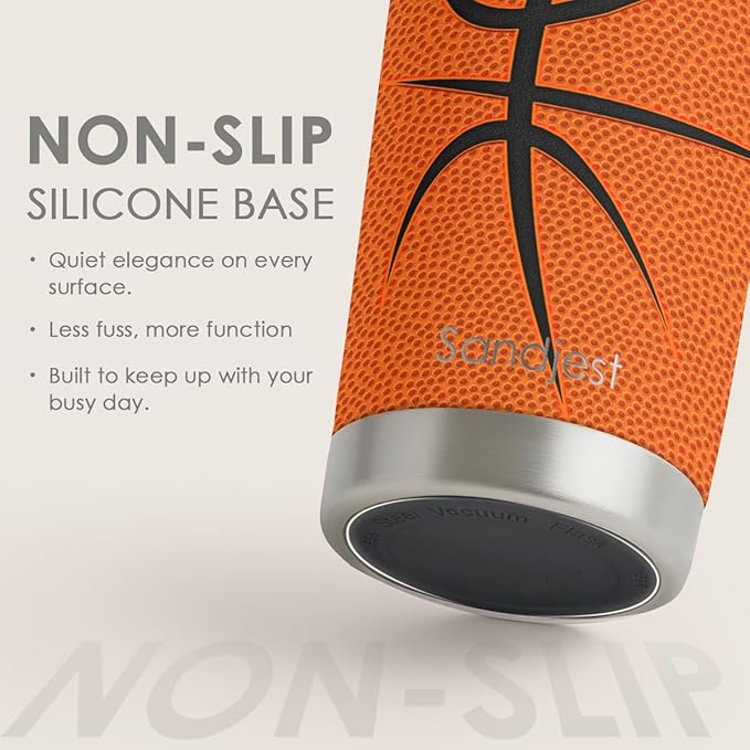 SANDJEST Basketball Tumbler 20oz Stainless Steel Insulated, Travel Coffee Cup, Sport Tumblers Gifts for Basketball Lovers, Men Women, Coach, Birthday, Christmas