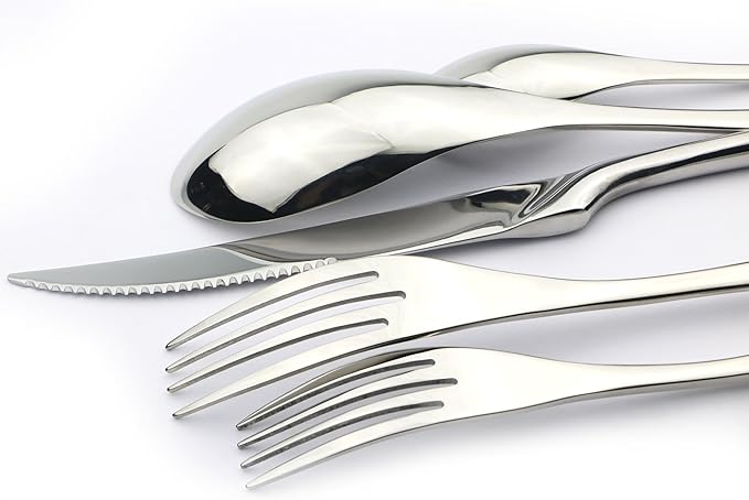 20-Piece 18/10 Stainless Steel Serrated Steak Knife Flatware Set, Service for 4