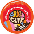 Crazy Cups Flavored Single Serve Hot or Iced Medium Roast Coffee for Keurig KCups Machines in Recyclable Pods, White Chocolate Strawberry(Pack of 1, 22 Count Total)