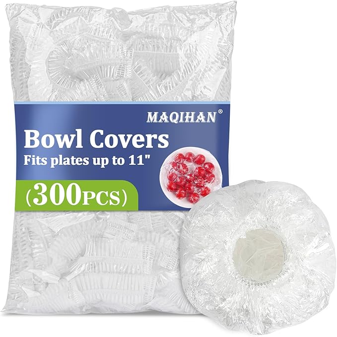 MAQIHAN 300 Bowl Covers Bread Proofing - Medium Plastic Wrap Food Sourdough Bread Baking Bread Rising Elastic Reusable Plate Covers Outdoor Food Fresh Keeping Bags Shower Cap Hair Deep Conditioning