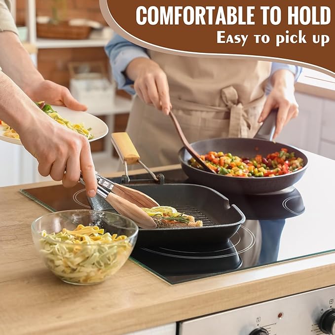 Baderke 2 Pcs Olive Wooden Kitchen Tongs for Cooking Wooden Utensil Set Salad Tongs with Wood Tips for Serving Salad Flipping Burgers Grilling and Much More, 11.4 Inch