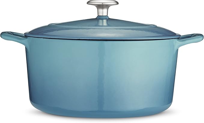 Tramontina Bestow Enameled Cast Iron Dutch Oven Pot with Lid, Round 5.5-quart, Medium Blue
