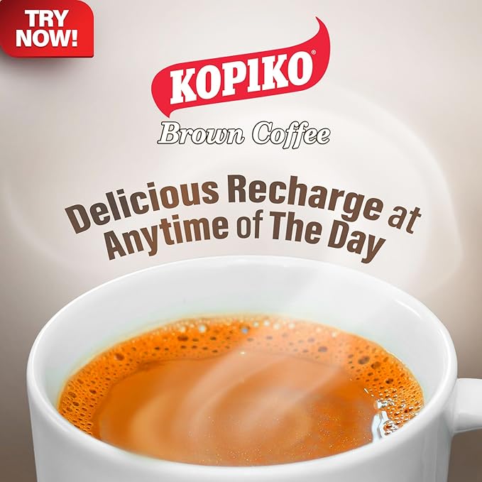 Kopiko Brown Instant Coffee Mix – Authentic Indonesian Volcanic Coffee – Taste the Irresistibly Delicious Coffee with Brown Sugar (0.88 OZ/25gr x 30 Coffee Sachets)