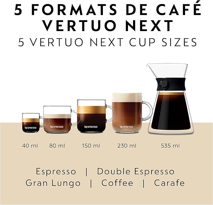Nespresso Vertuo Next Coffee and Espresso Machine by Breville, Dark Chrome
