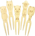 BLUE TOP 100pcs Cute Animals Food picks for Party Bamboo Mini Forks 3.5inch Food picks Bamboo Enviromental material Reuseable Mini Appetizers Picks for Food,Appetizer,Pastry Children's Day