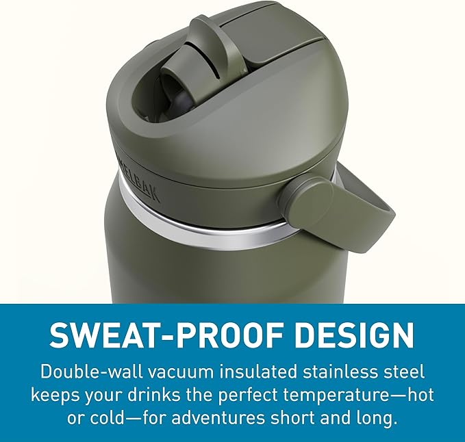 CamelBak Thrive Flip Straw Insulated Stainless Steel Water Bottle Moss, 32oz