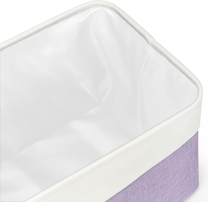 Kntiwiwo Foldable Storage Bin Collapsible Fabric Storage Basket Cube with Durable Handles Closet Organizer Bins for Organizing Shelves Drawers, Set of 3, 15" x 10" x 9.5", Purple
