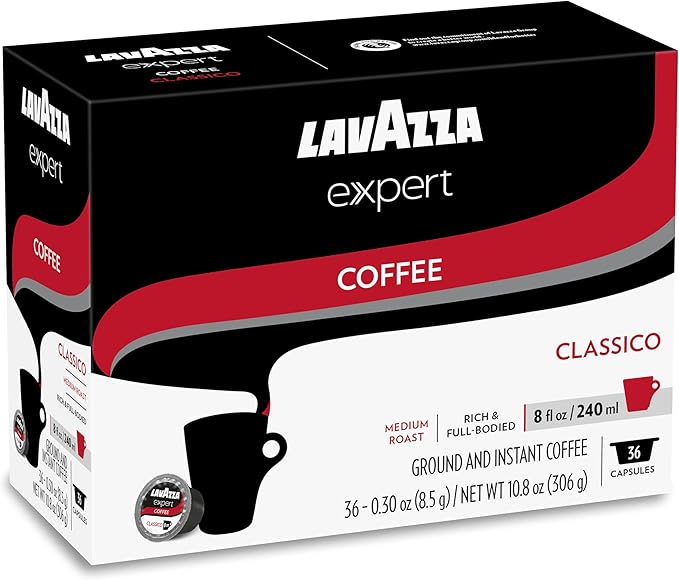 Lavazza Expert Classico Coffee Capsules, Medium Roast, Arabica and Robusta Blend, Compatible with Lavazza Classy Plus Machine (36 Capsules)
