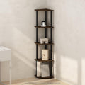 Furinno Turn-N-Tube Corner Shelf, 5-Tier Corner Display Rack, Shelving Unit, for Organization and Storage, Living Room, Home Office, Garage, Bedroom, Columbia Walnut