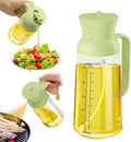 YARRAMATE Large Capacity 2 in 1 Oil Sprayer for Cooking with Measuring, 18oz/550ml Olive Oil Dispenser for Kitchen, Food-grade Oil Spritzer Bottle for Air Fryer, Salad BBQ (Green)
