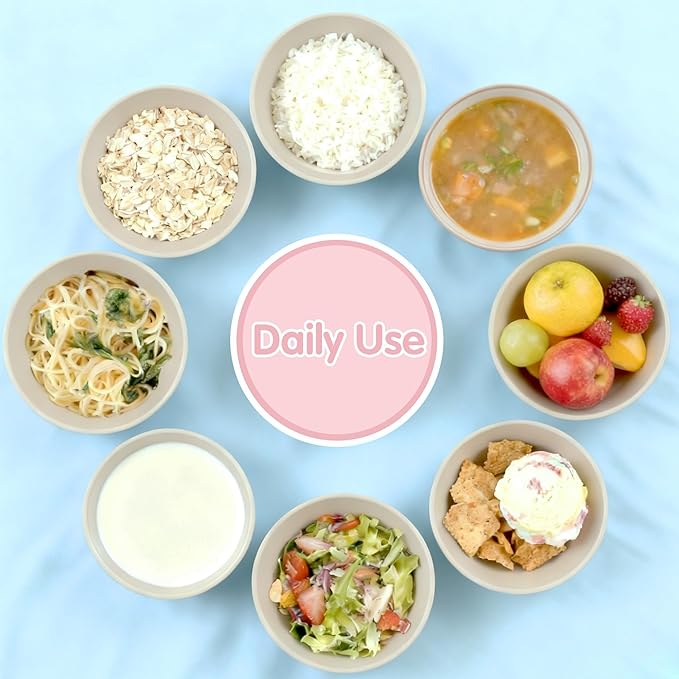 Quatish 10 PCS Unbreakable Cereal Bowls,Dishwasher & Microwave Safe Wheat Straw Bowls, Easy-to-Clean Lightweight Snack & Soup Bowl,Multi-Color Portable for Picnics Plastic Bowls Set, Multi