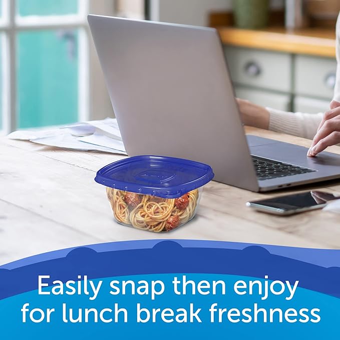 Ziploc Food Storage Meal Prep Containers Reusable for Kitchen Organization, Smart Snap Technology, Dishwasher Safe, Deep Square, 24 Count