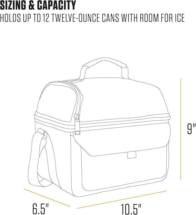 Carhartt 12 Can Two Compartment Lunch Box | Durable, Fully-Insulated Lunch Bag for Women & Men, Duck Blind Case, Large Lunchbox (Seabrook)