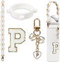 Cute Letter Charm Set Compatible with Owala Water Bottle 24 oz, 32 oz, 40 oz, Owala Kids, Owala Coffee Tumbler, Owala FreeSip – Includes Handle Strap, for Owala Accessories & Stanley Cup Accessories