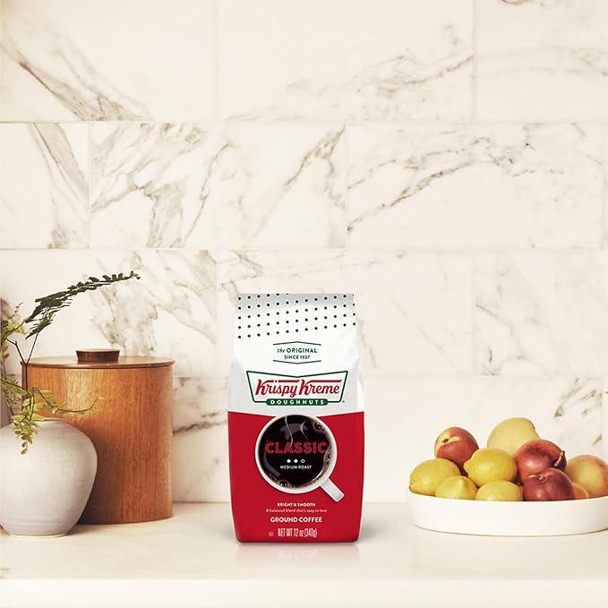 Krispy Kreme Doughnuts, Classic, Ground Coffee, Medium Roast, Bagged 12oz