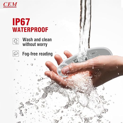 CEM Professional 3X Faster 0.5sec Instant Read Meat Thermometer Digital, High Accuracy ±0.5°F, IP67 Waterproof, 5.9" with Ambidextrous Instant Read Thermometer Backlight Fry Oil Candy Thermometer