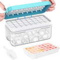 Ice Cube Tray with Lid and Bin, 32 pcs Ice Cubes Molds, Ice Trays for Freezer, Ice Cube Tray Mold, with 1 tray, Ice Freezer Container, Spill-Resistant Removable Lid & Ice Scoop, for Whiskey,Cocktail