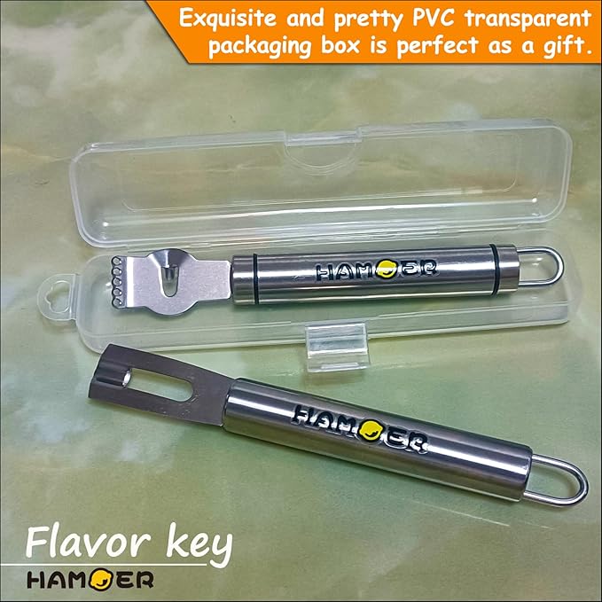 Lemon Zester Grater Channel Knife Handheld for Bar Kitchen full Stainless Steel tool set