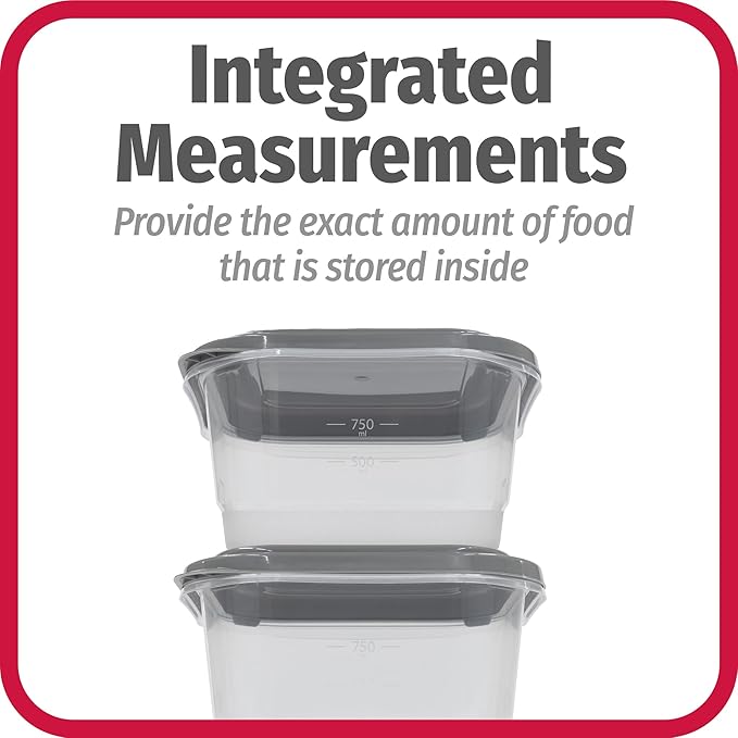 GoodCook EveryWare 60pc Container Set, BPA Free - 60-Piece Food Container Set, Microwave and Freezer Safe, Embossed Measurements, Secure Lids