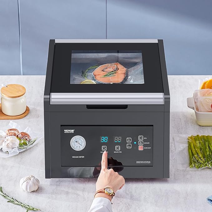 VEVOR Chamber Vacuum Sealer, 380W Vacuum Pump Power, Sealing Bag Packing Machine for Wet Foods, Meat, Compact Design with 11.5 in Sealing Length, Ideal Commercial Sealer for Professional and Home Use