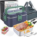 Extra-Large Electric Lunch Box For Adults Holds up to 8 Cups - 80W Heated Lunch Box 1.8L Electric Food Warmers for Travel & Work, Portable Food Warmer - Loncheras Para Hombres De Trabajo