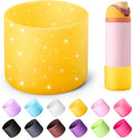 Boot for Owala 24 oz, Anti-Slip Protective Sleeve for Owala Twist & FreeSip & Flip Stainless Steel Water Bottle, Silicone Boot Bottom Base for Owala (Glitter Yellow)