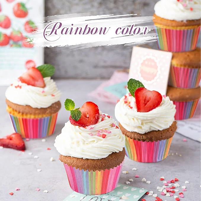 Baking Cups, 100 pieces Paper Muffin Wrappers Nonstick Muffin Molds Baking Cup Holders for Wedding, Birthday, Baby Shower or Holiday Party