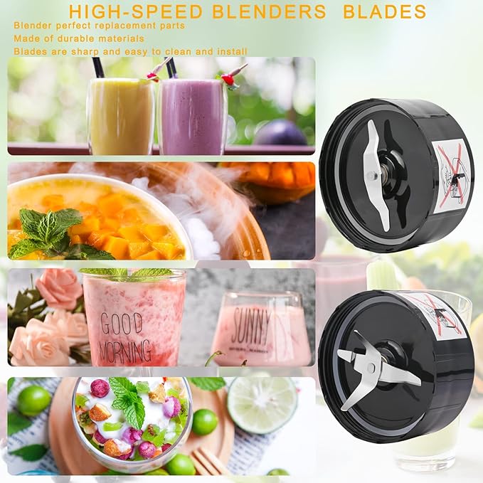 Replacement Parts Compatible with Magic Bullet 250W MB1001 Series – Premium Set of Blender Replacement Accessories