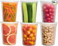 [24 Sets] 32 oz. Deli Food Storage Freezer Containers With Leak-proof Lids