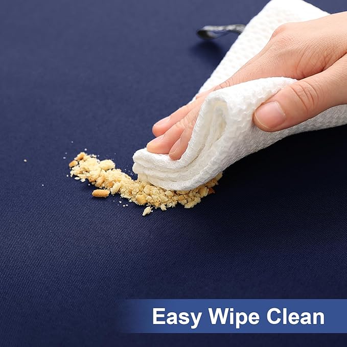 homing Rectangle Table Cloth Cover, Waterproof Polyester Elastic Fitted Tablecloth, Fits for 5 Foot Folding Tables, Washable Table Protector for Picnic, Camping, Outdoor (Navy Blue, 30" x 60")