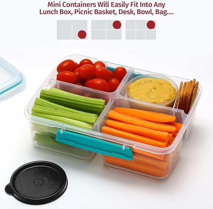 Condiment Cups Containers with Lids- 8 pk. 2.3 oz.Salad Dressing Container to go Small Food Storage Containers with Lids- Sauce Cups Leak proof Reusable Plastic BPA free for Lunch Box Picnic Travel