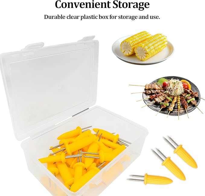 30 PCS Corn Cob Holders - Corn on the Cob Skewers,Corn on the Grill & Cob Skewers for Home & BBQ Cooking