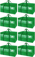 BALEINE 8-Pack Oversized Moving Bags with Reinforced Handles, Heavy-Duty Storage Tote for Clothes, Moving Supplies (Light Green, 8-Pack)