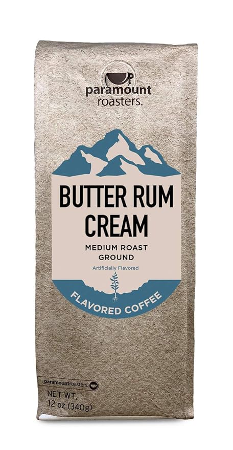 Paramount Roasters, Butter Rum Cream Flavored Ground Coffee, 1-12oz medium roast (Paramount Coffee Company)