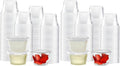 TashiBox 200 Sets - 4 oz Portion Cups With Lids, Small Plastic Containers, Airtight and Stackable Souffle Cups for Jello Shots, Sauce, Condiments, Lunch, Party, Trips (Pack of 2)