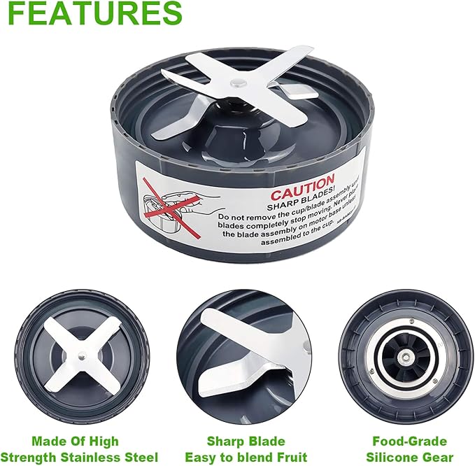 7 Pieces Blade Replacement Parts Blender Extractor Cross Blade Compatible with Nutribullet 600W and Pro 900W