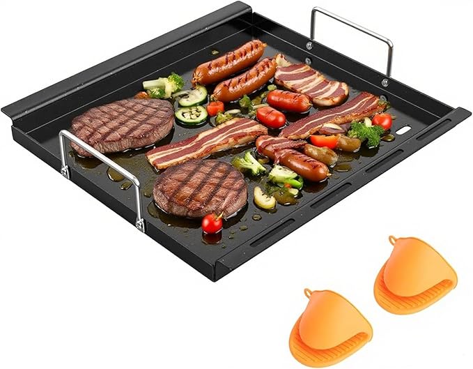 "17 Inch Full-Size Griddle Inserts for Charbroil Performance 2 Burner 463631410 463660421 463655621 463622514 463630422 463343015, Flat Top Griddle Plate Parts for Charbroil G460-0500-W1 G430-0016-W1"