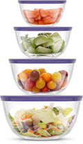 JoyJolt Kitchen Mixing Bowls - 8pc Glass Bowls with Lids Set Neat Nesting - Large Mixing Bowl Set, Batter Bowl, Salad Bowl with BPA-Free Lid