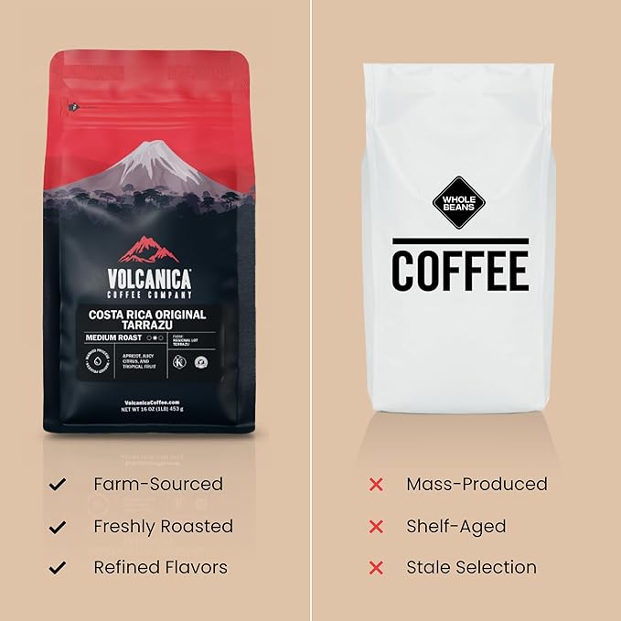 Low Acid Coffee, Blend of Natural Low Acidic Coffee, Whole Bean, Medium Roast, Fresh Roasted, 11-ounces