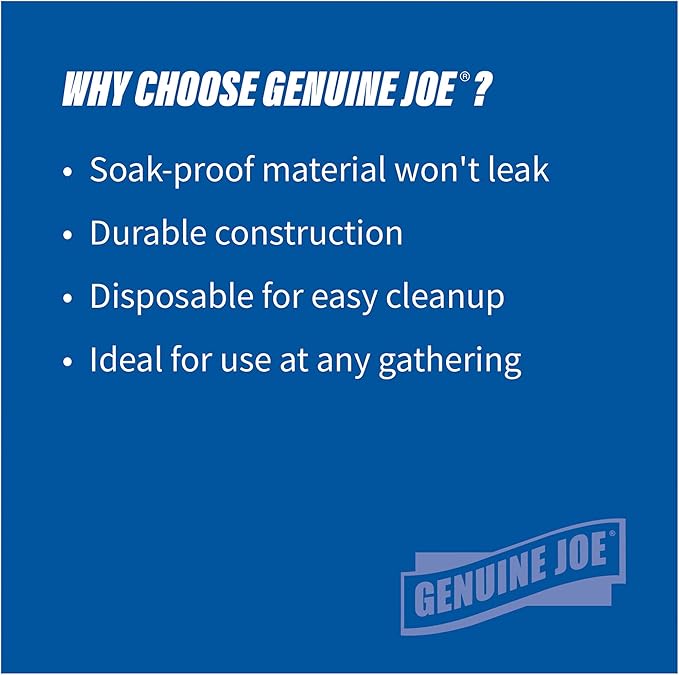 Genuine Joe Printed Paper Plates, 10" (Pack of 125)