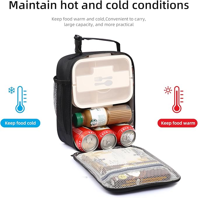 Lunch box Lunch bag for men women Insulated Lunchbox Lunch bags for Work Picnic Travel (Thicken navy blue)