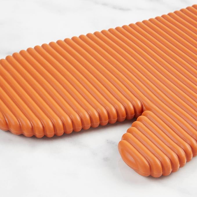 KITCHENAID Ribbed Soft Silicone Oven Mitt 2-Pack Set, 7.5"x13", Honey