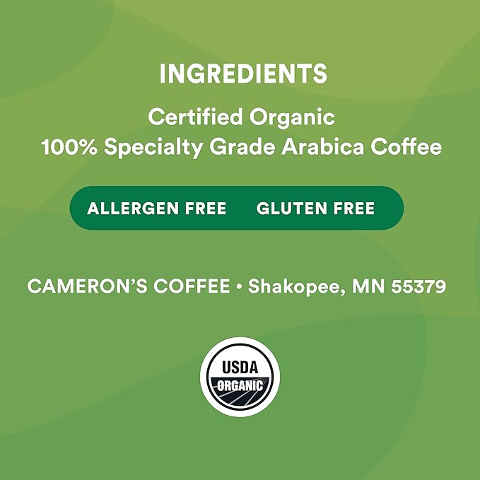 Cameron's Coffee Roasted Whole Bean Coffee, Organic Mountain Gold, 28 Ounce