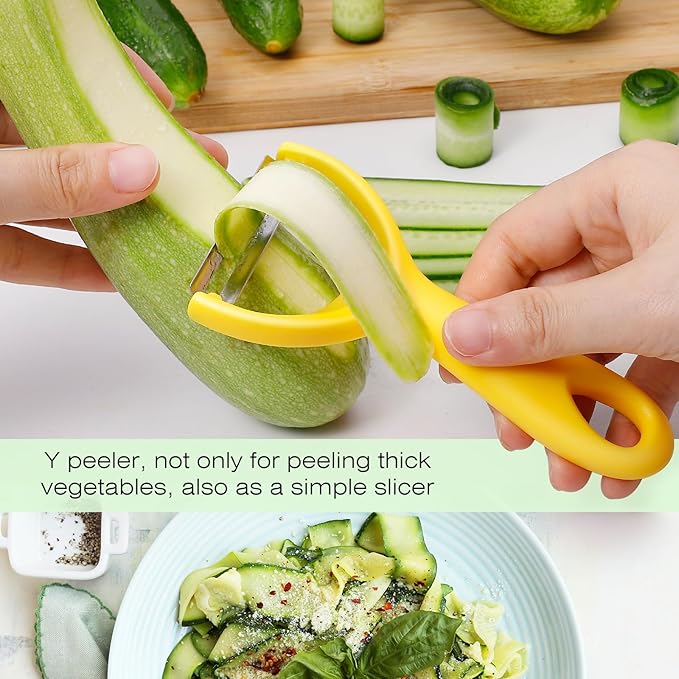 Senbowe Upgrade Potato Peeler for Kitchen, 6PCS Stainless Steel Vegetable Peeler, I and Y Veggie Food Peeler for Apple Fruit Carrot Zucchini Cucumber,Good Grip Makes Peeling Very Easy