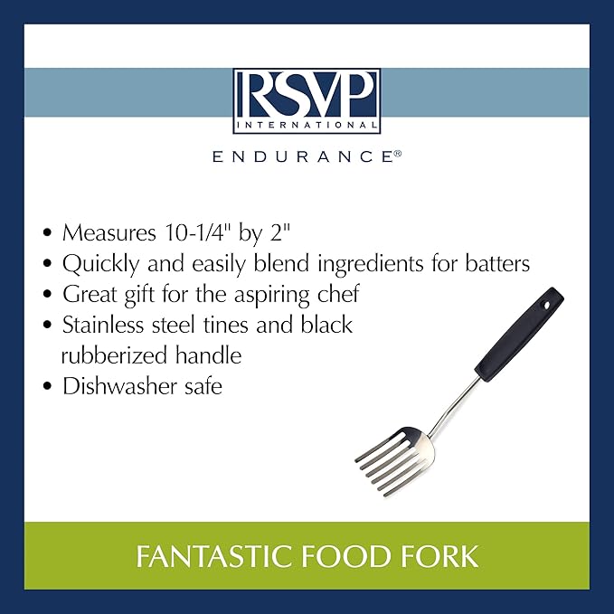 RSVP International Endurance Kitchen Baking Tool Collection, Fantastic Fork, Stainless Steel