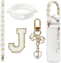 Cute Letter Charm Set Compatible with Owala Water Bottle 24 oz, 32 oz, 40 oz, Owala Kids, Owala Coffee Tumbler, Owala FreeSip – Includes Handle Strap, for Owala Accessories & Stanley Cup Accessories