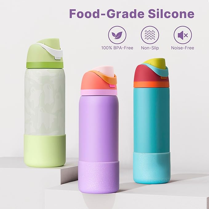 Silicone Boot for Owala 32 oz Water Bottle, Anti-Slip Protective Sleeve, Boot Bottom Base (Green)