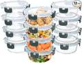12 Pack Small Glass Food Storage Containers with Lids Airtight, 13oz Leak-Proof Meal Prep Containers Set, Freezer to Microwave Safe, Dishwasher Safe