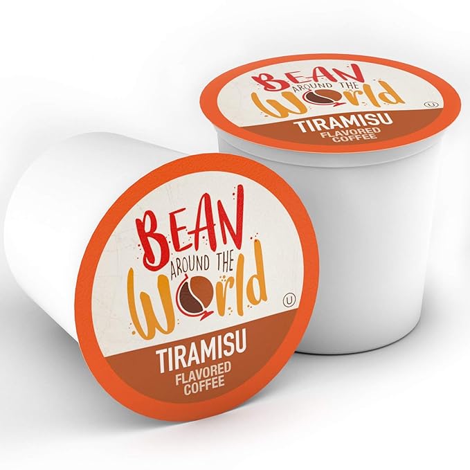 Bean Around The World Flavored Coffee Compatible With 2.0 Keurig K Cup Brewers, Tiramisu, 40 Count (Pack of 1)